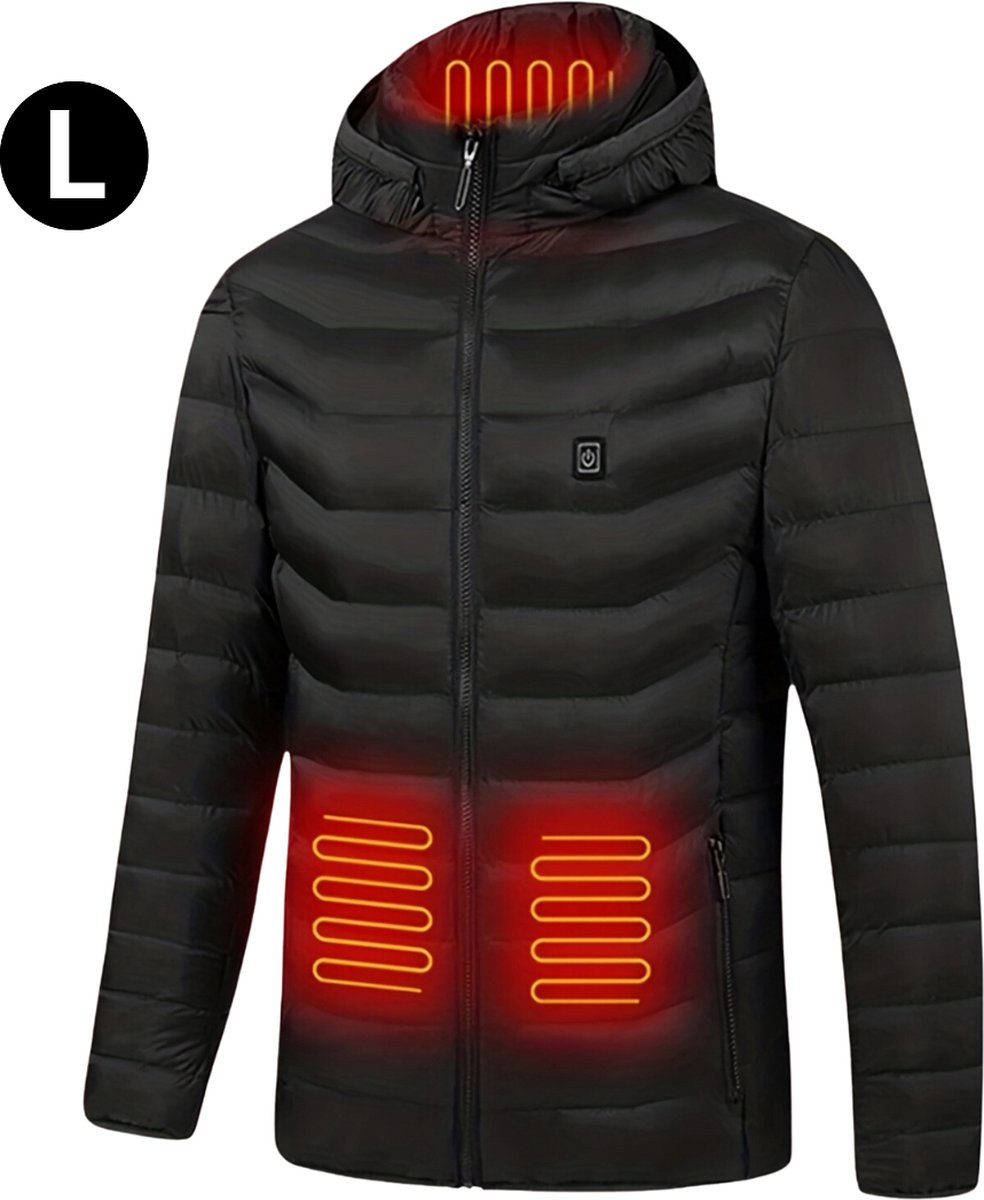 Bovista Verwarmde Jas Heating Jacket Thermo Jas Elektrische Kleding Jas Met Verwarming Met Capuchon Dames & Heren Zwart