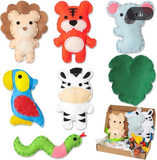 couture pour débutants - paquet de couture animaux mignons de la jungle - couture pour débutants - paquet de démarrage de couture