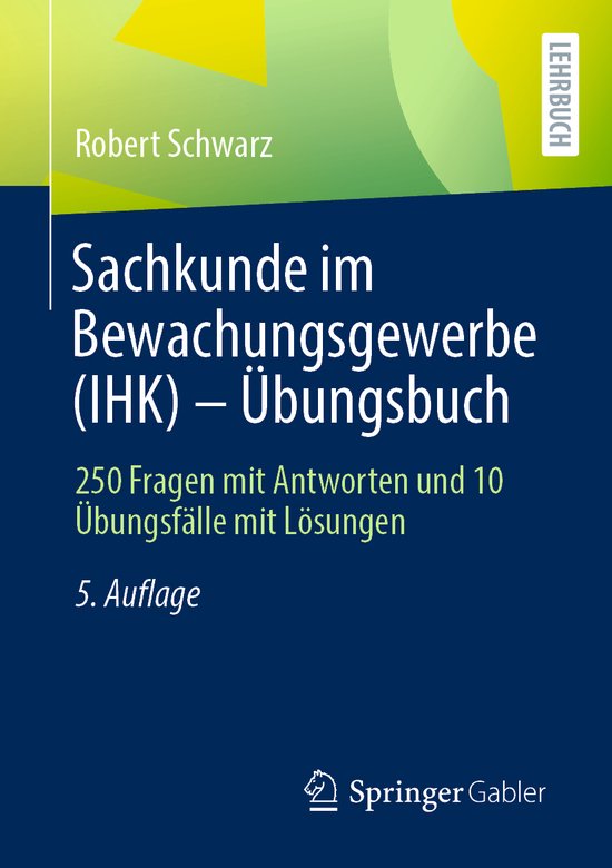 Sachkunde im Bewachungsgewerbe (IHK) - Übungsbuch - cover