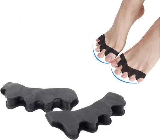 Foto: Chpn teencorrectie teenspreiders zwart 2 stuks pijnlijke tenen tenen spreiden hallux valgus grote teen corrector zwart 1 paar