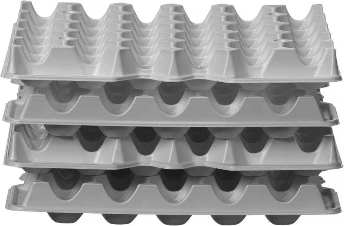 HENDI Set van 4 stapelbare eierbakken – 120 eieren – PET – 291x288x41 mm