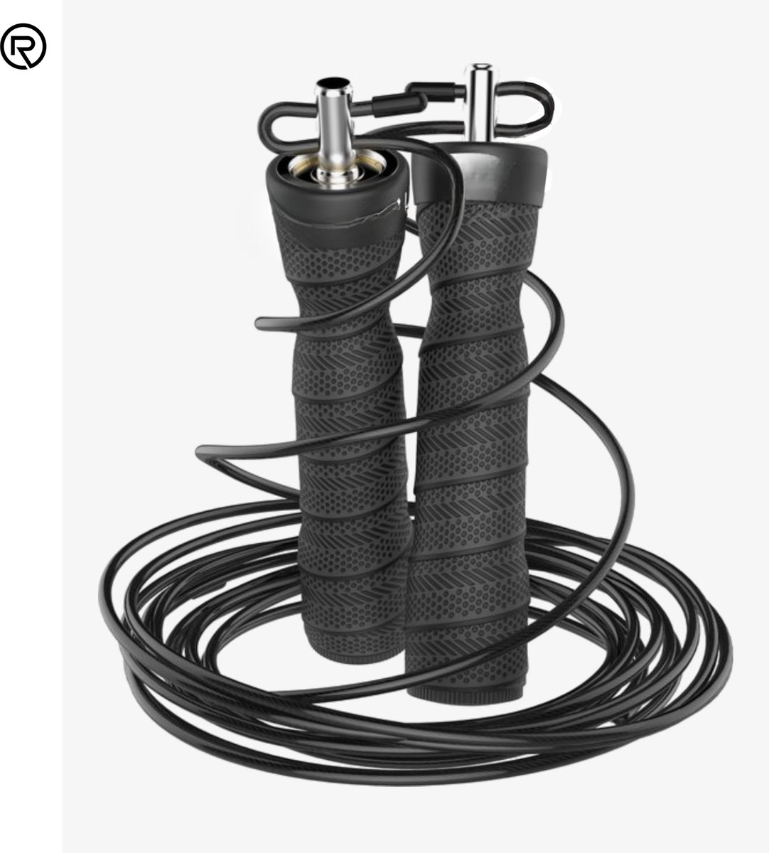 Regentech ® Professioneel Springtouw + Extra Touw - Verstelbaar - Speedrope - Jump Rope - voor Volwassenen en Kinderen - Zwart