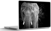 Sticker ordinateur portable - 10,1 pouces - Portrait d'un éléphant en noir et blanc