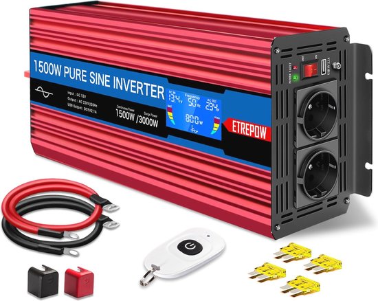 Yinleader omvormer 1000W / 2000W 12V 230V zuivere