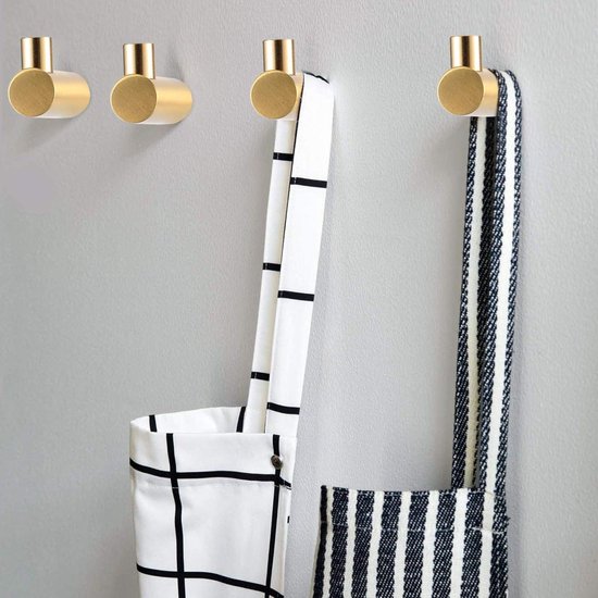 Set van 3 garderobehaken goud 32 mm