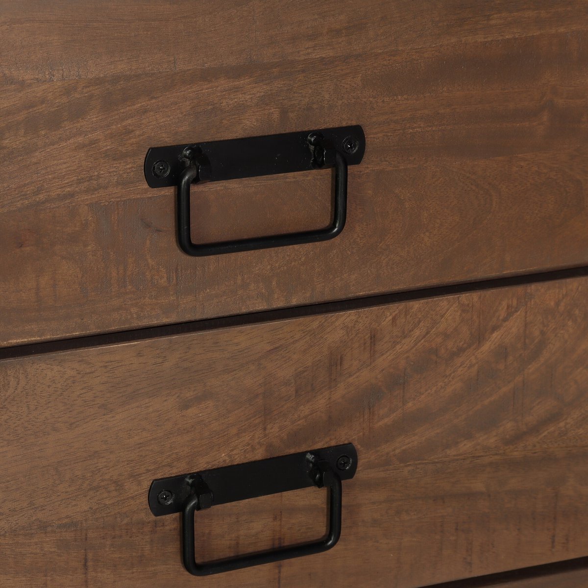 Lizzely Garden & Living Bureau Nicko 145cm walnoot bruin industrieel duurzaam massief mangohout