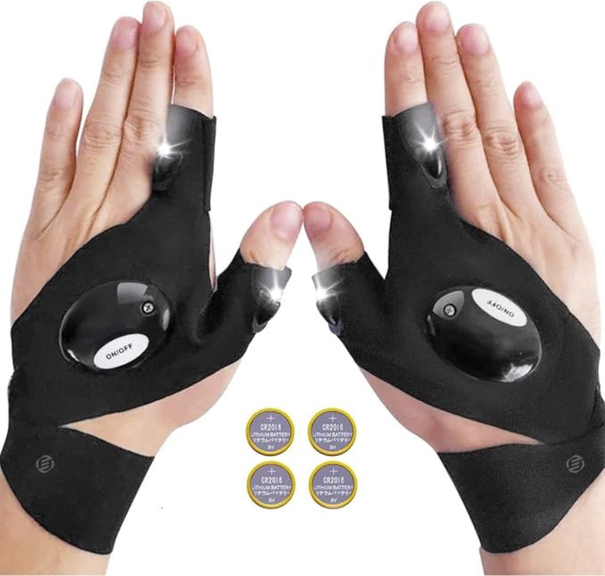 Equivera Led Handschoenen - Oplaadbaar - 2 Lampen - Lichtgevende Handschoenen - Zaklamp Handschoen - Voor Klussen/Vissen/Kamperen & Andere Outdooractiviteiten