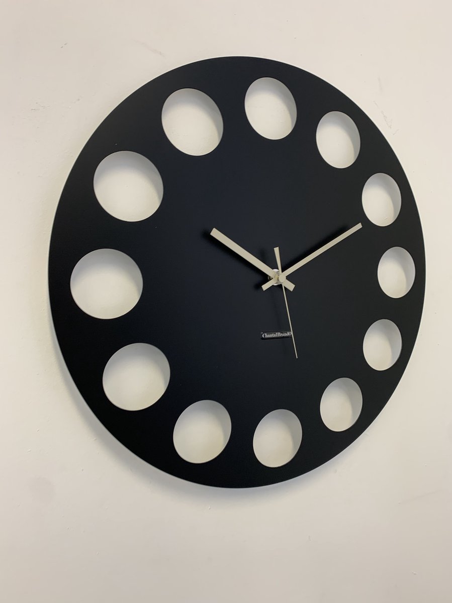 ChantalBrandO Wandklok MARAVAL Black XL Modern Design