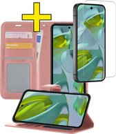 Étui adapté pour Google Pixel 9 Pro XL Case Book Case Cover Wallet Cover avec protecteur d'écran - Étui adapté pour Google Pixel 9 Pro XL Case Bookcase Cover - Or rose