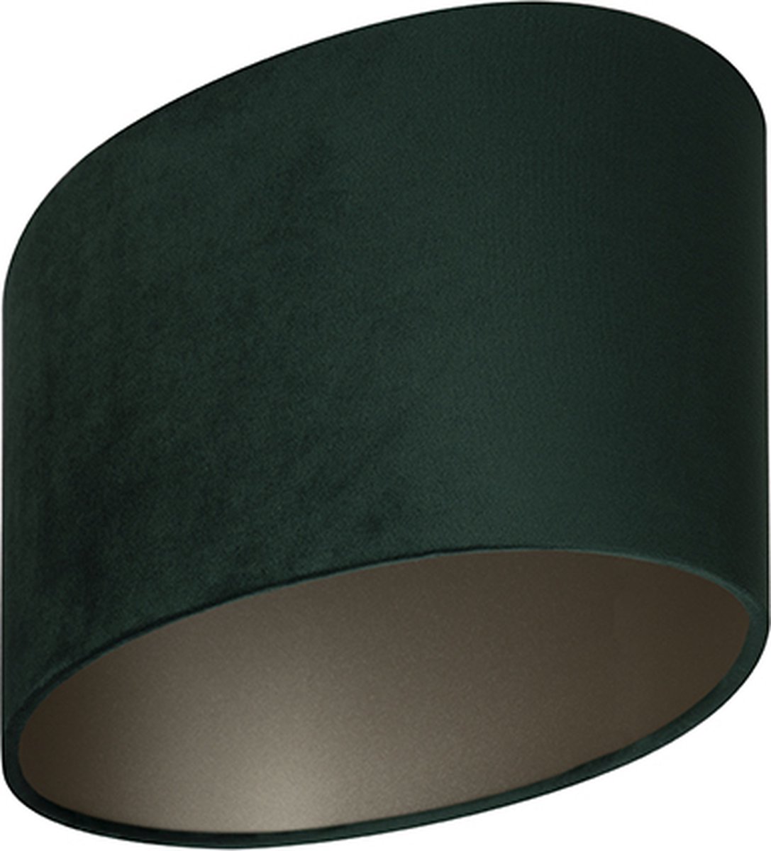 Uniqq Ovale Lampenkap velour donkergroen 35 x 23 cm – 18 cm hoog