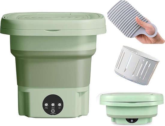 Draagbare Wasmachine, 8L Opvouwbare Mini-wasmachine Met Grote Capaciteit Met Centrifuge En Blauw Licht Kleine Wasmachine Voor Babykleding Ondergoed Ap