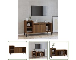 The Living Store Tv-meubel 100x35x55 cm bewerkt hout bruin eikenkleur - Tv Kast - Tv Meubel - Salontafel - Houtskelet - Bruine Eik