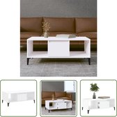 vidaXL Salontafel 89,5x48x30 cm bewerkt hout wit