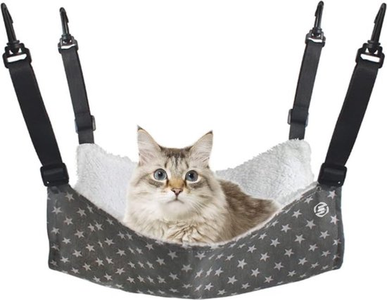 GUUSII HOME Raamhangmat voor katten, draadloze zitstok, vensterbank, opvouwbaar, stabiel, verbeterde zuignap, eenvoudige montage, rek voor katten binnen, kan tot 25 kg dragen