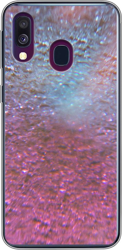 Coque Samsung Galaxy A40 - Paillettes roses et violettes sur fond - Siliconen - Noël - Cadeaux - Cadeaux chaussures