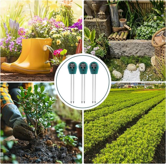 Equivera PH Mètre - PH Mètre Jardin - PH Mètre Jardin - PH Mètre Water - Test PH Sol - PH Mètre Sol - PH Mètre Herbe - PH Mètre Pelouse - Humidimètre - Humidimètre - Sol Mètre