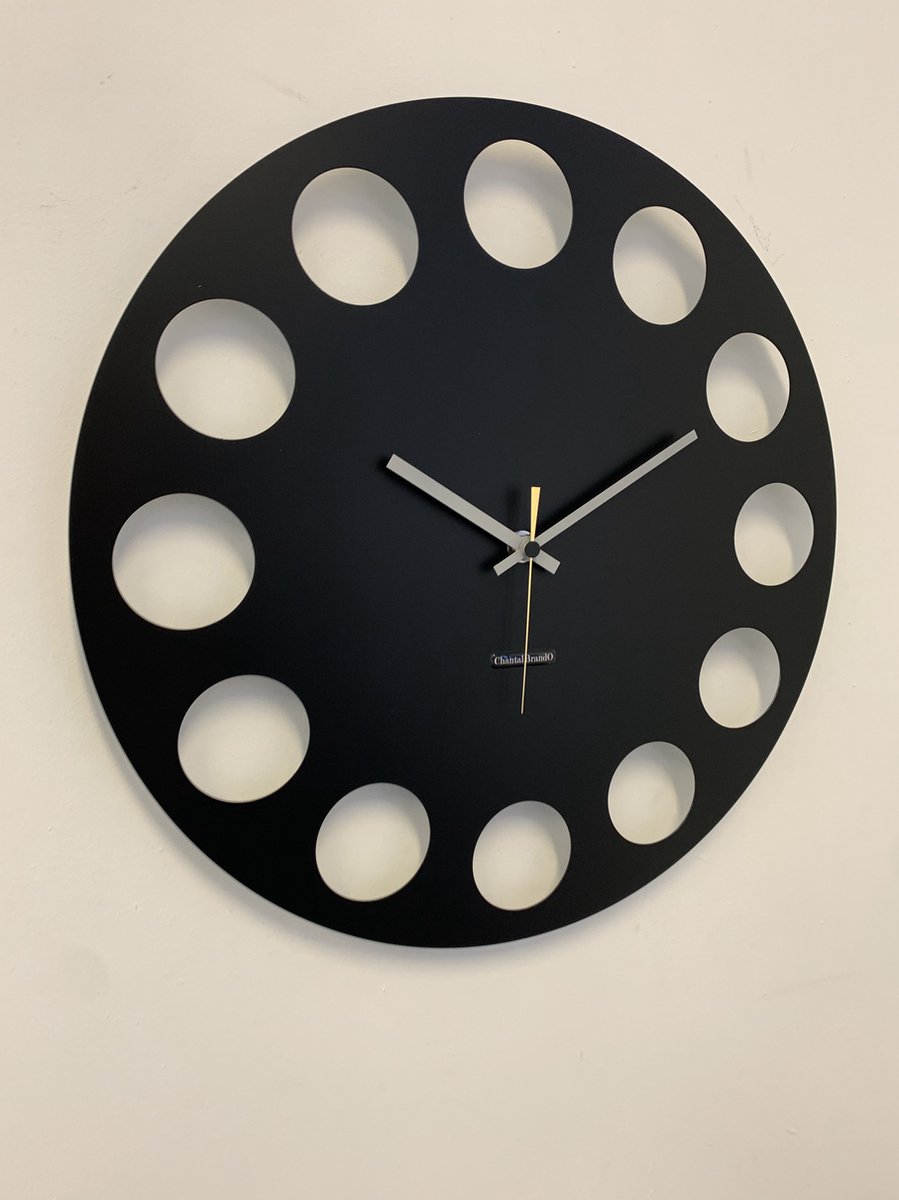 ChantalBrandO Wandklok MARAVAL Black XL Modern Design