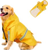 Hondenonesie - Grote hondenhoodie - Regenjas met capuchon voor huisdieren - Grote hondenregenjas - Regenjas voor huisdieren Regenjas voor huisdieren - Hondenregenjas - Hondenregenjas - Reflecterende regenjas Hondenjas - Geel -3XL (28-48 pond)