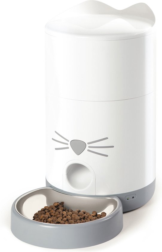 Catit Automatische Voerbak - Voerautomaat - Katten en Honden - 19x19x34 cm - Wit