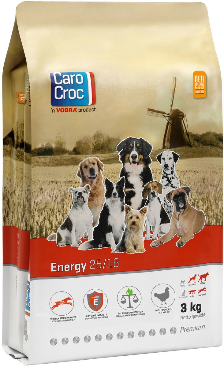 CaroCroc Hondenvoer Energy 25/16 3 kg