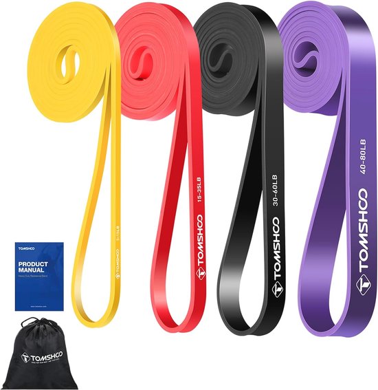 4 Stuks Weerstandsbanden Set, Elastische Fitnessbanden met Deuranker Gymnastiekband Trainingsbanden voor Training Fitness Pilates Yoga 4 Stuks Weerstandsbanden Set, Elastische Fitnessbanden met Deuranker Gymnastiekband Trainingsbanden voor Training Fitness Pilates Yoga
