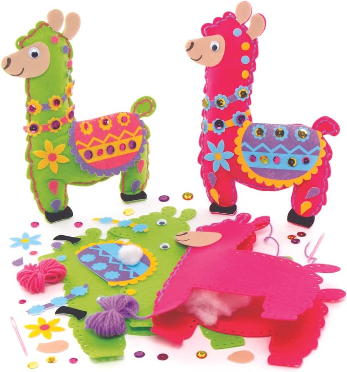 Lama Kussen Naaigarnituur - Borduur Pakket Voor Kinderen - Creatieve Knutsel Projecten