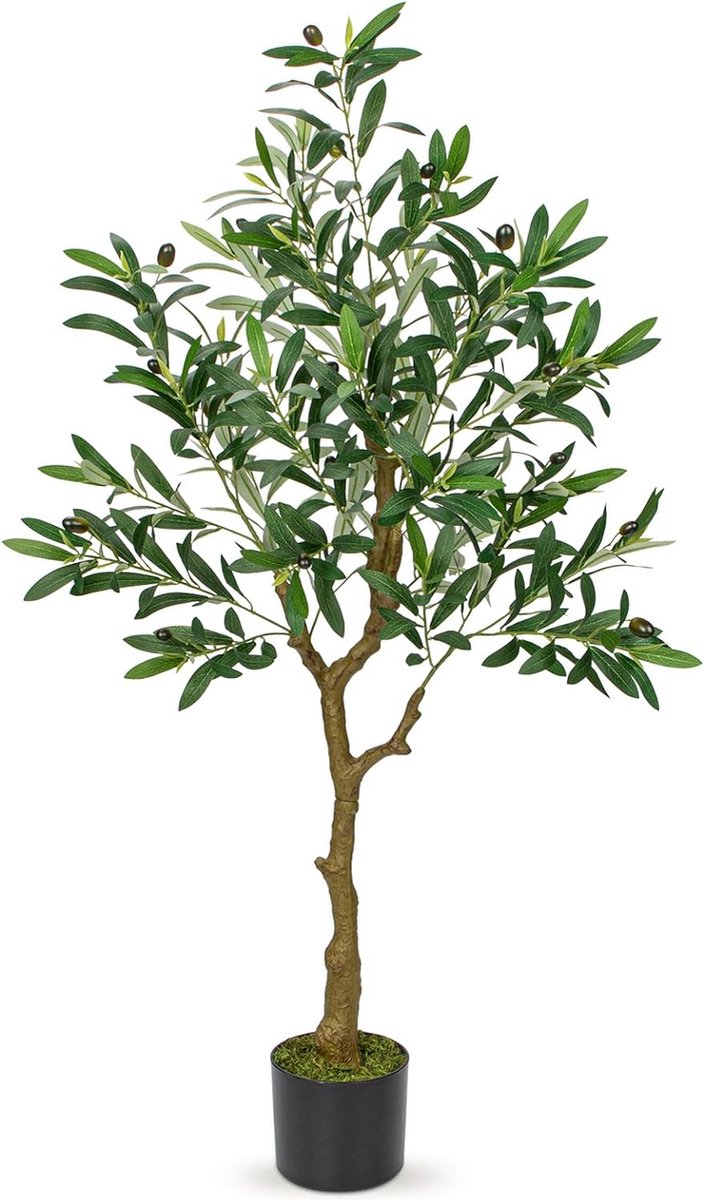 Goodivery ® Kunstmatige Olijfboom van 120 cm voor Woondecoratie en Binnen- en Buitengebruik