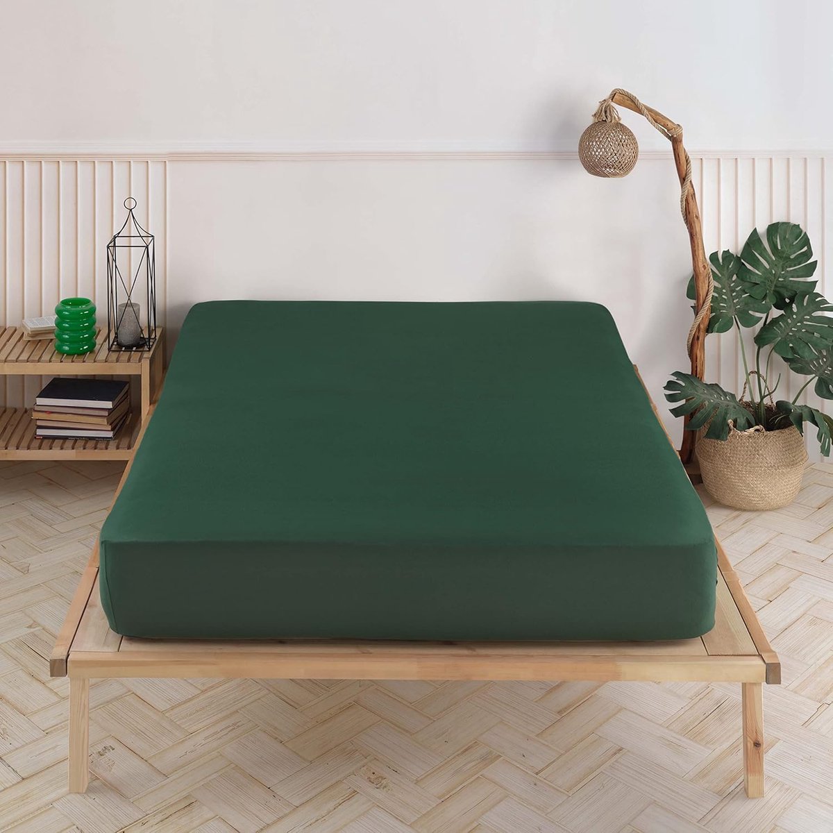 Goodivery ® Fijn Geweven Donkergroene Hoeslaken voor Luxe Comfort en Pasvorm 180 x 200 cm