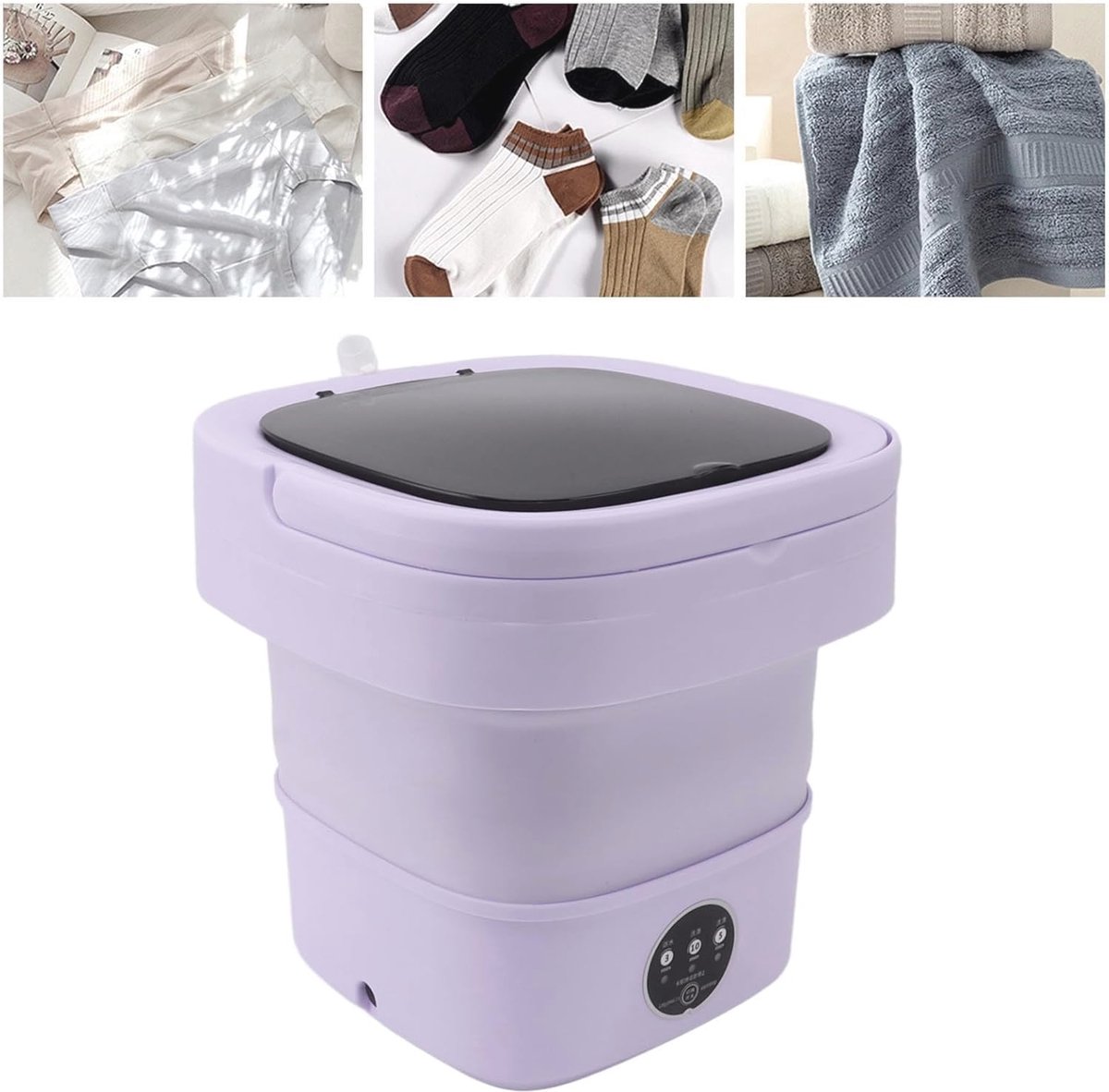 Opvouwbare Mini Wasmachine 6L - Draagbare Dehydrator voor Ondergoed en Sokken
