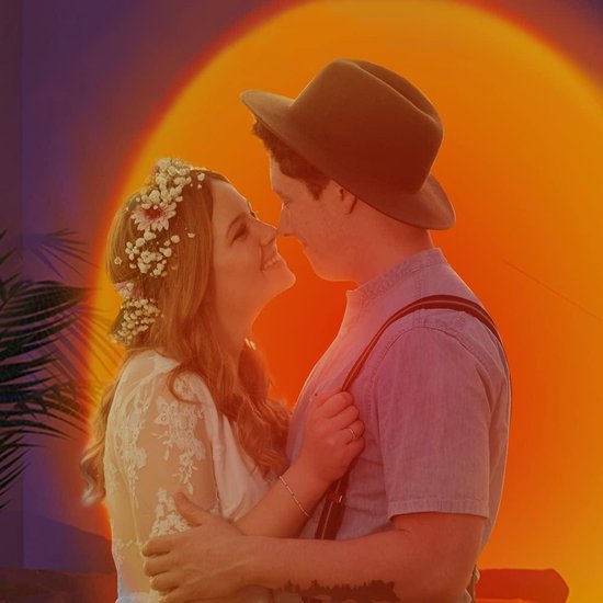 Éclairage d'ambiance Lampe coucher de soleil Lampe de projection 16 couleurs avec télécommande - aura rotation 180 degrés - projecteur de lumière coucher de soleil pour photo - selfie