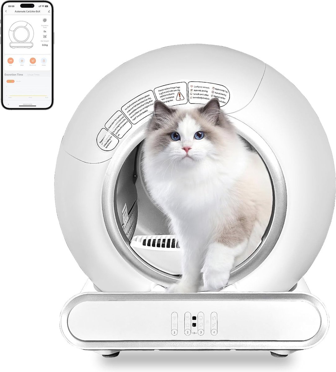 Goedkoopste Zelfreinigende kattenbak met grote capaciteit en geurremmende functie voor meerdere katten