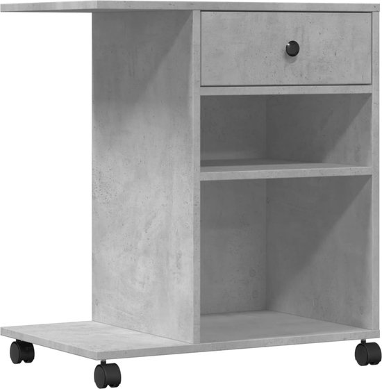 Support Imprimante Sur Roulettes Blanc – Table Imprimante Avec Rangement, 4 Roues (2 Freins), 41×32×48 Cm