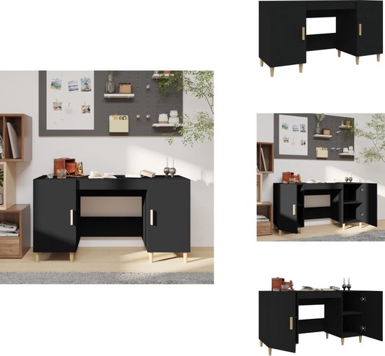 VidaXL Bureau 140x50x75 cm bewerkt hout grijs sonoma eikenkleurig