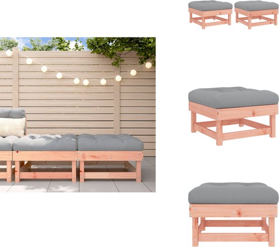 vidaXL Tuinvoetenbank 2 Stuk Zwart en Crème 38 x 38 x 45 cm - Tuinsets en Loungesets