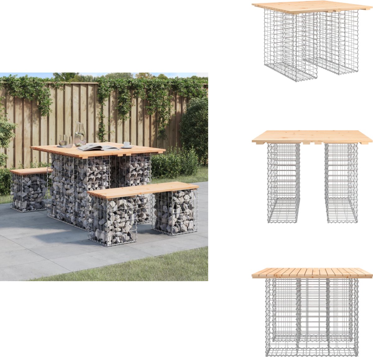 vidaXL Tuinbank - Tuinbanken - Buitenbank - Parkbank - Tuinbank schanskorfontwerp 100x102x72 cm massief grenenhout