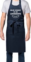 Ma saucisse est la plus savoureuse - Tablier de cuisine - Tablier de cuisine - BBQ - Tablier de barbecue - Cuisine - Drôle - Femmes Hommes - Bleu marine - Donkey Designs