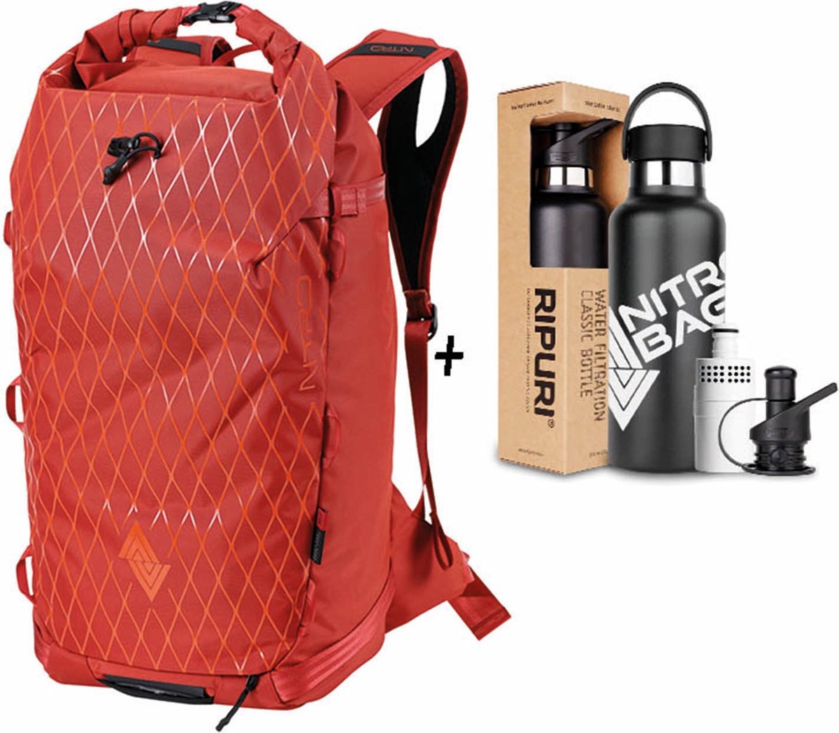 NITRO Toeristische rugzak Rugzak Splitpack 30 X Ripuri Set 22L Supernova Rood