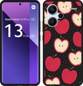 Cazy Hoesje Zwart geschikt voor Xiaomi Redmi Note 13 Pro+ 5G Appels