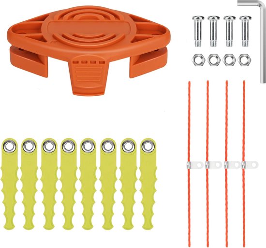 Foto: Yweller 18 stuks wa0010 wa0004 wa0004 wa0004 1 trimmermessen met dubbel lemmet geschikt voor worx wg163e wg157e 9 wg160 wg165 wg730e wg184e alle 20 v grastrimmers met autofeed met extra sterke