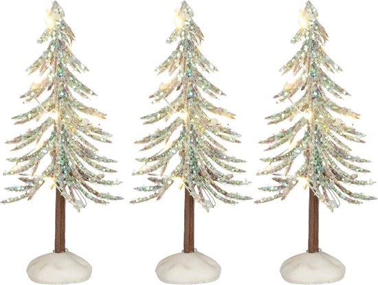 Luville - Snowy Tree White Lighted - Set of 3