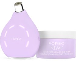 FOREO KIWI derma microdermabrasie-apparaat + KIWI masker tegen poriën & mee-eters