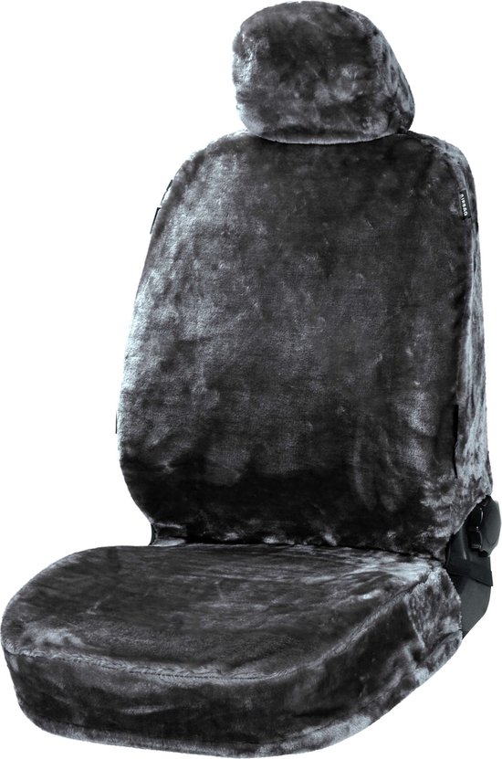 Walser Autostoelhoes Teddy - synthetisch bont - antraciet