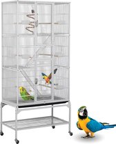 Bol.com Papegaaienkooi – Parkietenkooi Op Voet & Wieltjes – Grote Vogelkooi Voor Binnen – Vogel Speelgoed - Voliere - Inclusief ... aanbieding