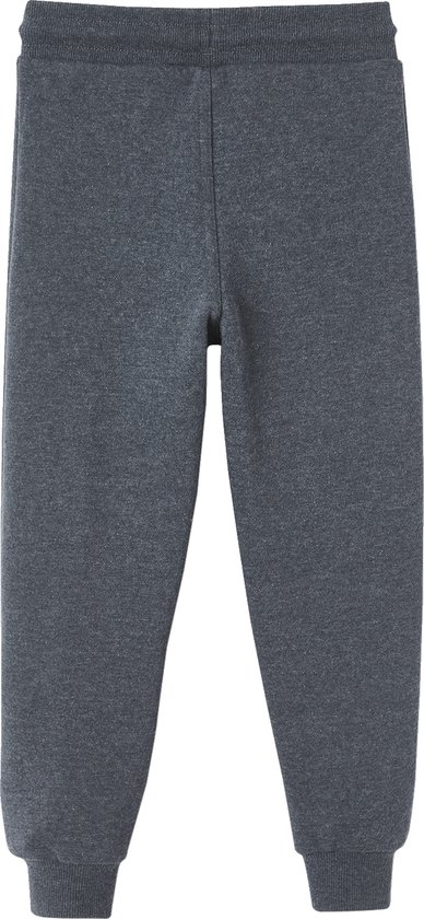 Donkergrijze joggingbroek van molton voor jongens, achterkant.