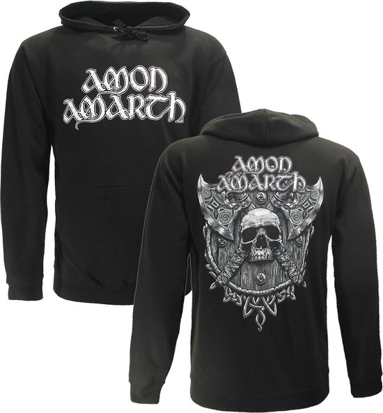 Foto: Amon amarth grey skull hoodie trui offici le merchandise m