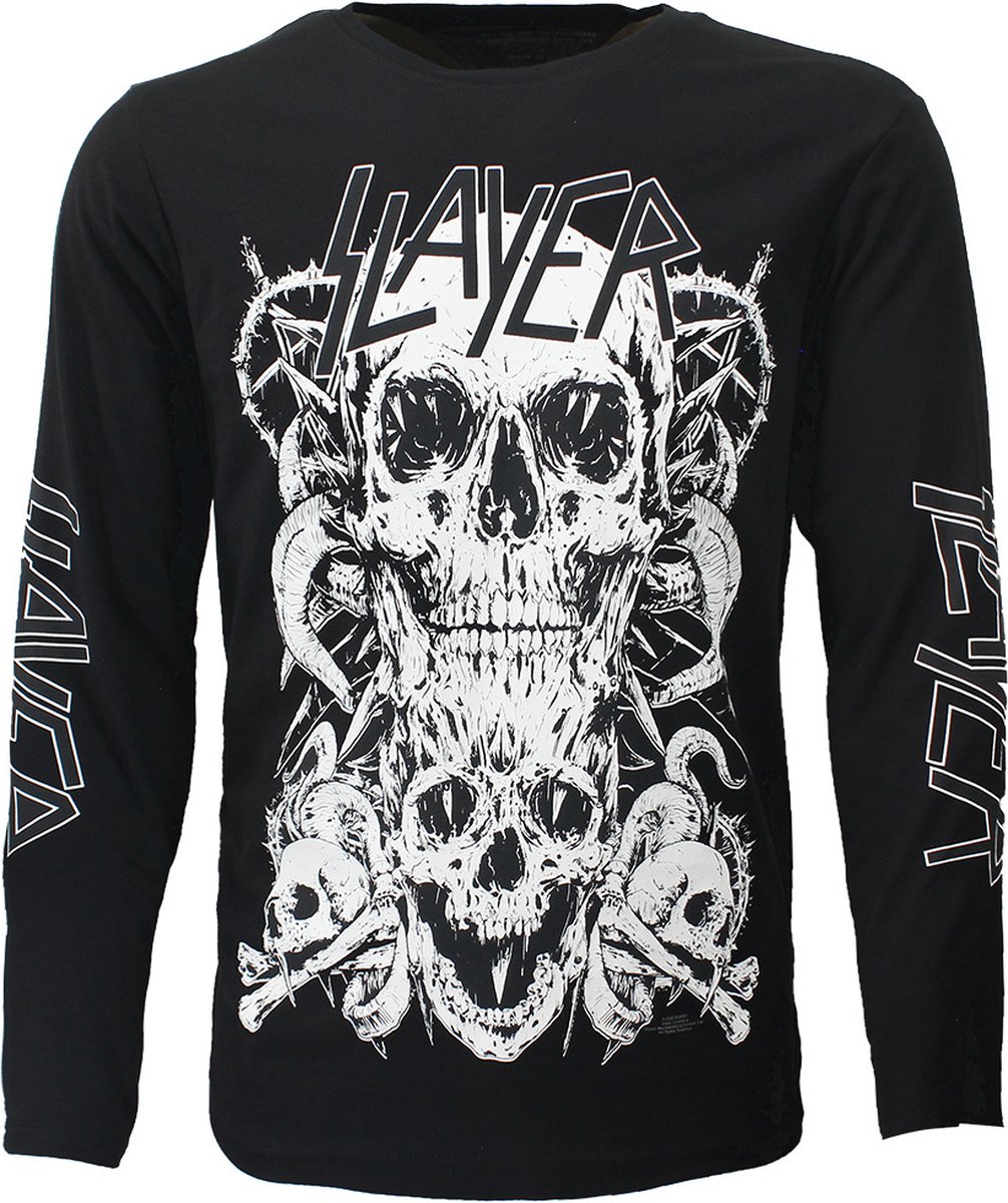 Slayer Pile Of Skulls Longsleeve T-Shirt - Officiële Merchandise - L