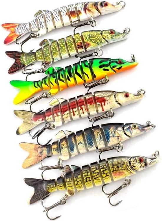 Foto: 9cm jointed swimbait fishing bait kit with hooks lifelike artificial bait for freshwater saltwater 6pcs