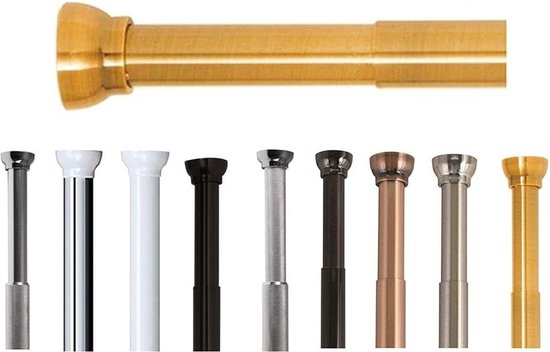 thumbnail: Siler Telescoopstang 120-290cm - Douchegordijnstang Zonder Boren, Roestvrij Staal, Zwart