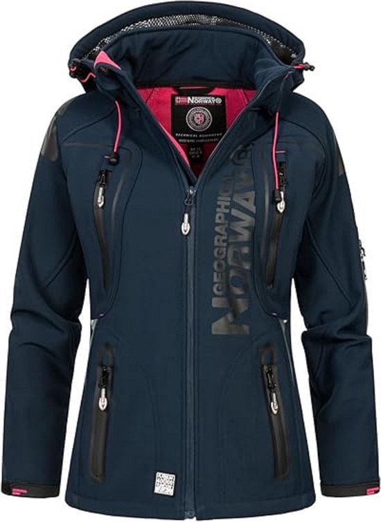 Damesjas, softshell, jas met capuchon, windbreaker, duurzaam, outdoor, activiteiten, wandelen