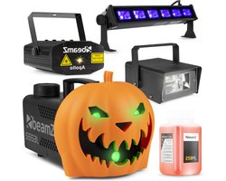 BeamZ Halloween rookmachine partyset compleet - Met opklikbare pompoen - Inclusief rookvloeistof